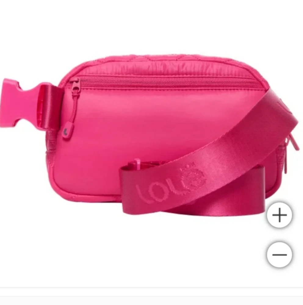 Lolë Unisex Quilted Belt Bag / Sling Bag, nw, Pink